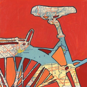 Toronto // Fahrrad Kunstdruck auf Papier oder Holz / Mimico, Long Branch, Brampton Weston, Ontario, Kanada Fahrrad - Fahrrad Kunstdruck