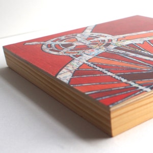 Oklahoma City // bike art print on paper or wood panel / Midwest City, Del City, Norman, Oklahoma bicycle art image 3