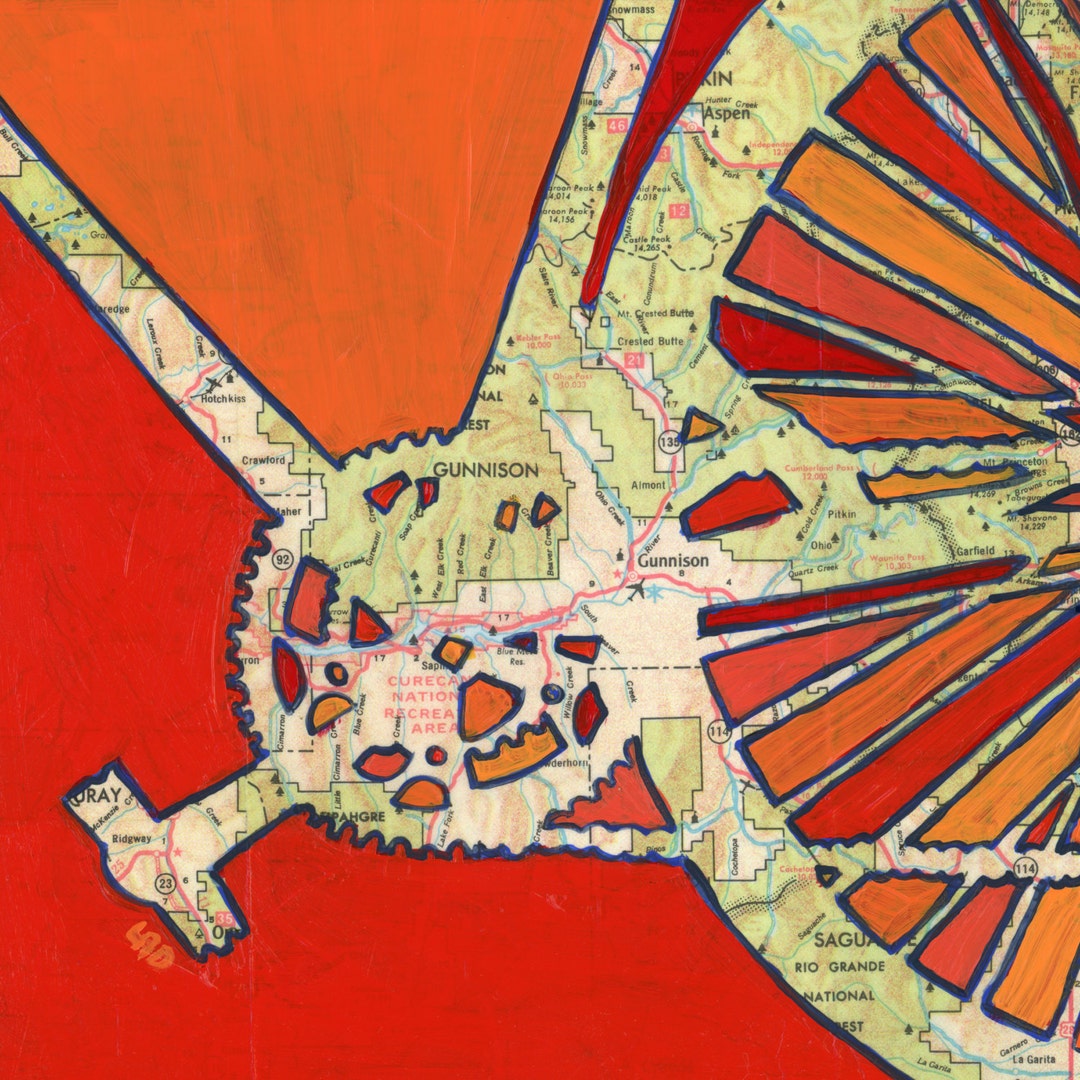 Gunnison // Bike Print on Paper or Wood Panel / Gunnison Etsy