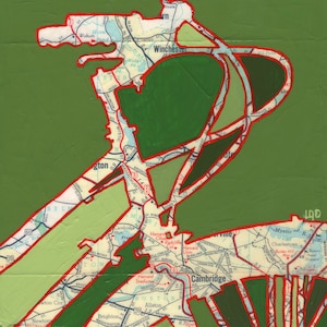 Cambridge // Fahrrad oder Fahrrad Druck auf Papier oder auf Holz montiert Druck- Kunstdruck auf Holz montiert auf die Fotos von der Stadt
