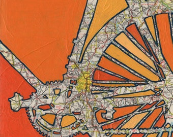 Atlanta no 3 // bike print on panel or flat print // ATL, Marietta, Decatur, Georgia