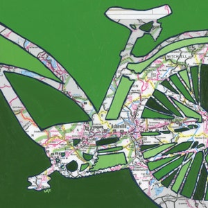 Asheville Bike no.1 Druck auf Papier oder Holz Passepartout - Hendersonville, Waynesville, Lake Junaluska, Blue Ridge, North Carolina Fahrrad