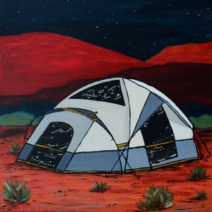 Desert Red - print featuring a star map inspired by tent camping in Utah Desert, Moab, Arches, Zion, Canyonlands