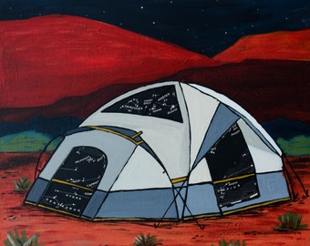 Desert Red - print featuring a star map inspired by tent camping in Utah Desert, Moab, Arches, Zion, Canyonlands