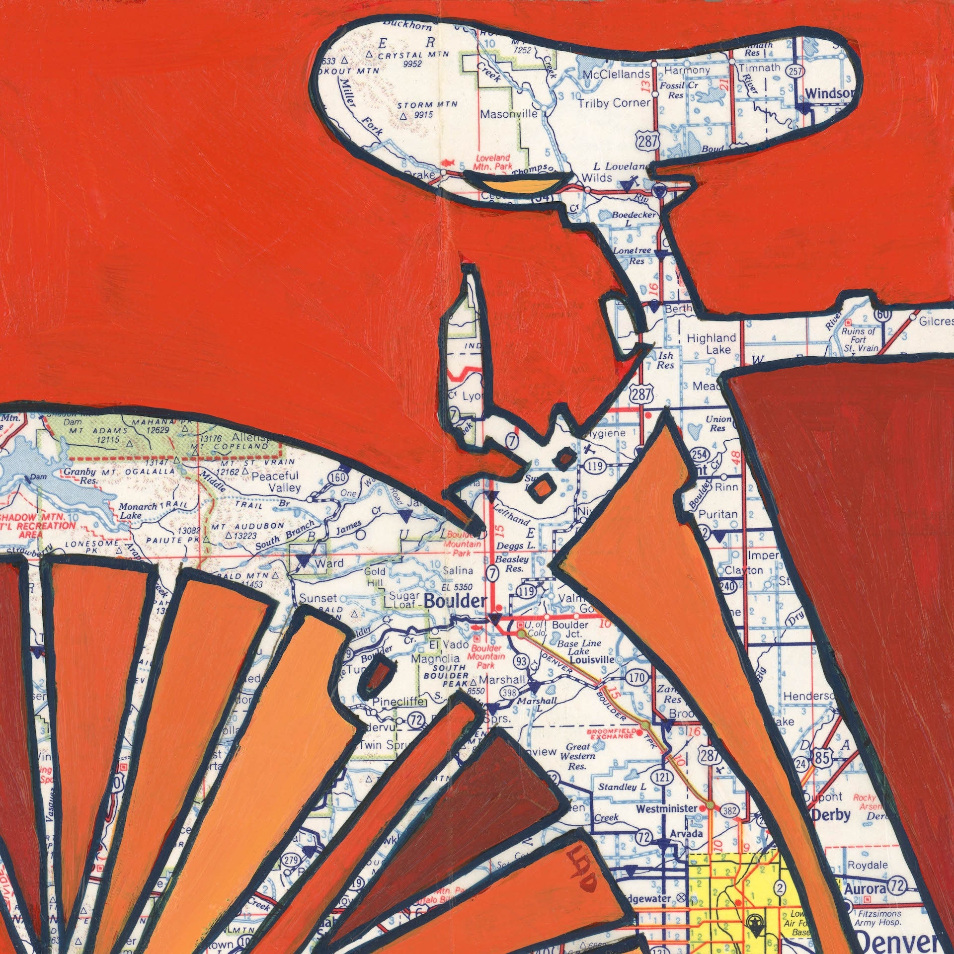 Boulder // Bike Print on Paper or Wood Bicycle Art With