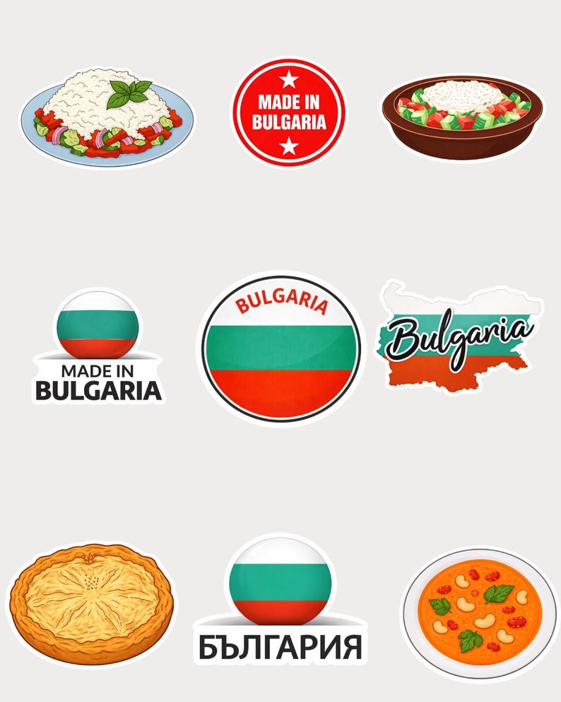 Bulgaria Digital Stickers | 50+ PNG Stickers | Bulgarian Landmarks ...