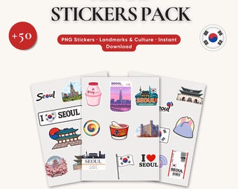 Seoul City Aufkleber | 50+ Seuler Wahrzeichen, koreanisches Essen & urbane Kultur PNG
