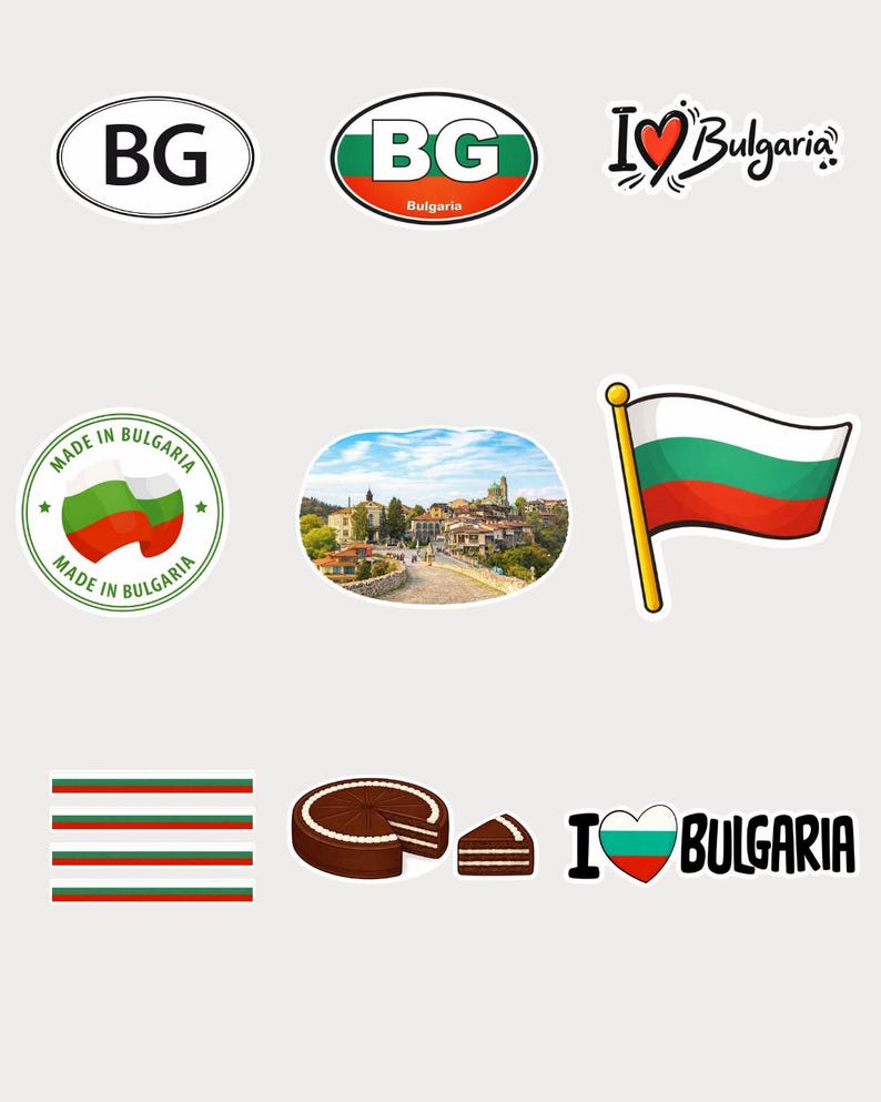 Bulgaria Digital Stickers | 50+ PNG Stickers | Bulgarian Landmarks ...