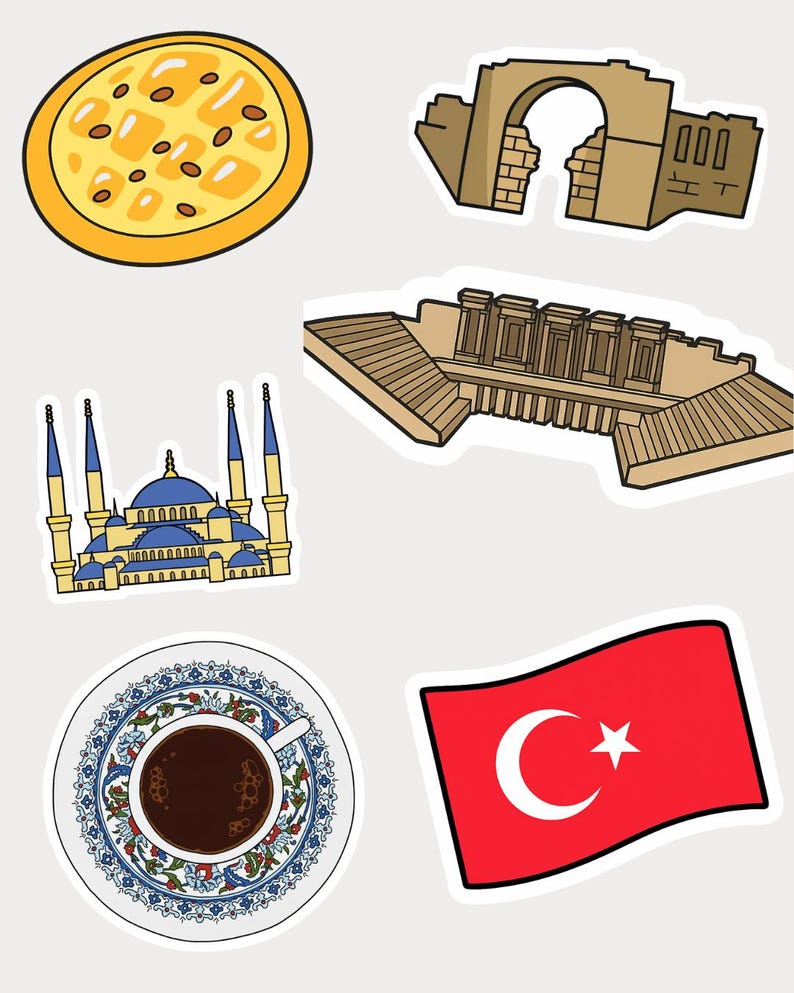 Pattern Sticker Turkey Turkey Sticker Pack • Turkish Icons • Türkiye PNG Stickers - Etsy