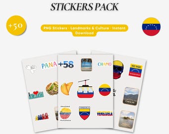 Venezuela Aufkleber, lateinische Kultur Food Slang Icons, digitaler Download