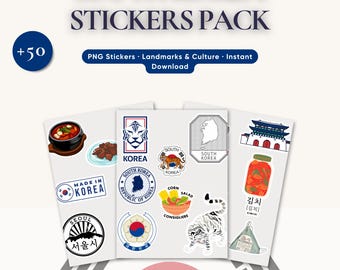 Südkorea Sticker – Seoul, K-Food & Kultur