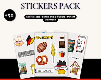 Deutschland Sticker Pack - 50+ PNG Sehenswürdigkeiten & Kultur