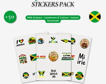 Jamaika Sticker Pack, jamaikanische Patois Food Travel digitale Aufkleber