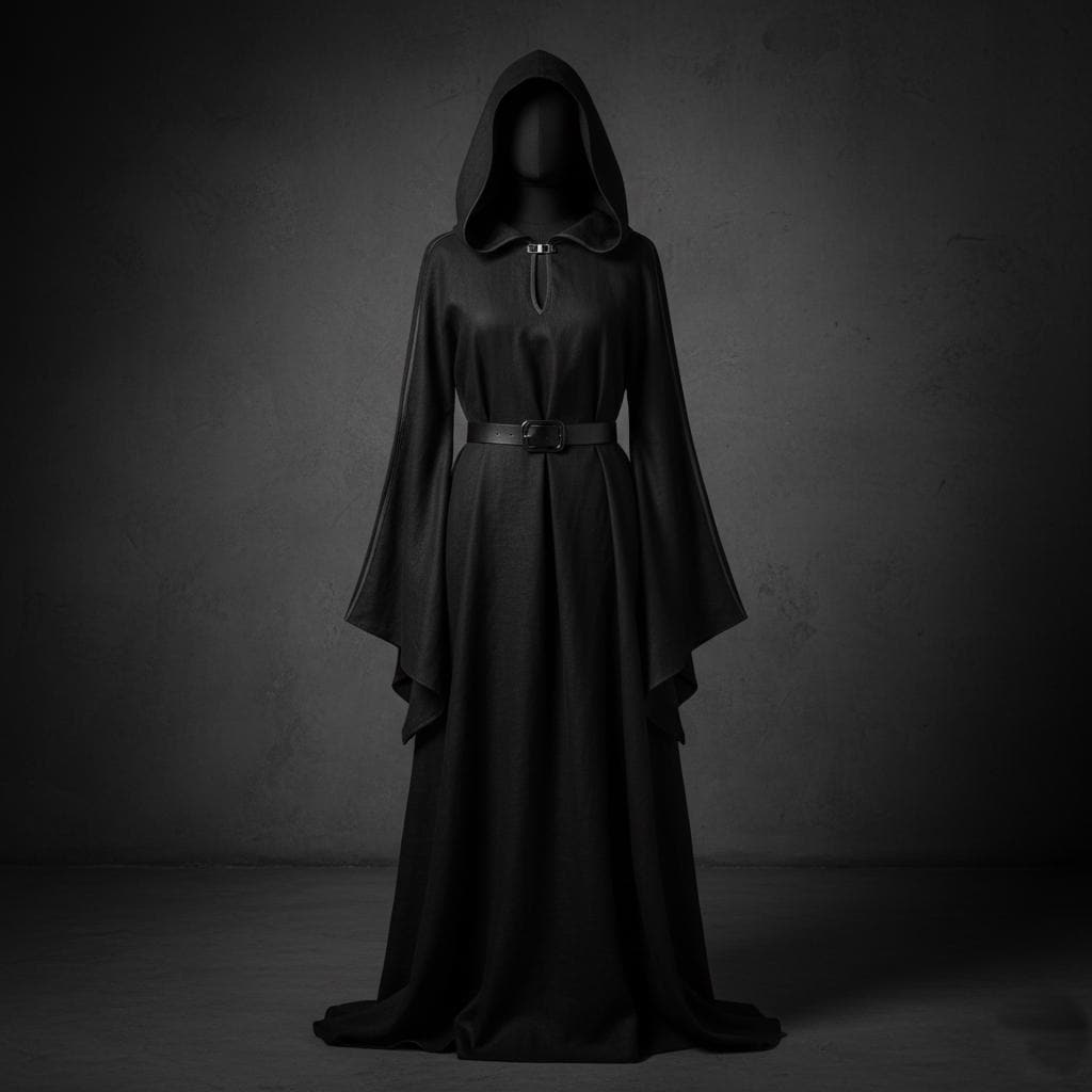 Gothic Witch Robe | Long Hooded Cloak for Women | Dark Academia Costume ...