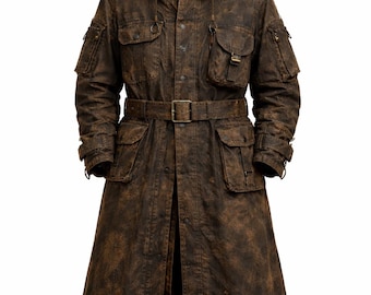 Post Apocalyptic Trench Coat  – Gothic Dystopian Long Jacket
