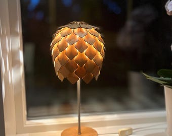 Pinecone Table Lamp SVG DXF Laser Cut Files – 21cm Wooden, MDF or Acrylic Desk Lamp Template, E14 Lamp Shade Design, Digital Download