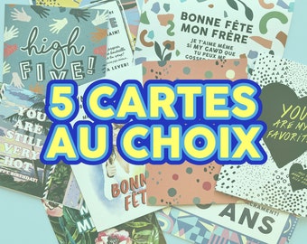 Ensemble 5 cartes - Au choix