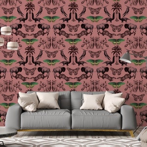 Tapisserie - Animaux vintage (Vieux rose)
