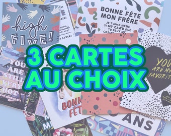 Ensemble de 3 cartes - Au choix