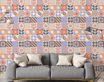 Tapisserie - Tuiles Retro (rose lilas)