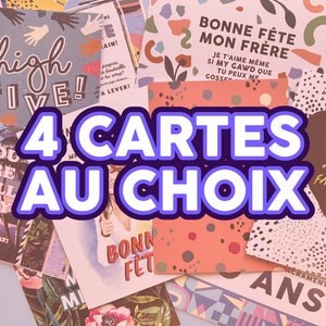 Ensemble de 4 cartes - au choix