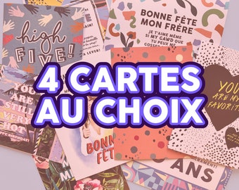 Ensemble de 4 cartes - au choix