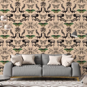 Tapisserie - Animaux vintage (beige)