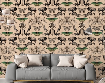 Tapisserie - Animaux vintage (beige)