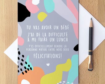 Carte de souhaits - Tu vas avoir un bébé
