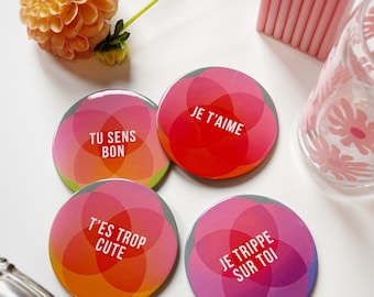 Ensemble de 4 sous-verres - Les feux de l'amour