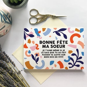 Carte de souhaits - Bonne fête ma soeur