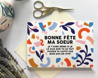 Carte de souhaits - Bonne fête ma soeur