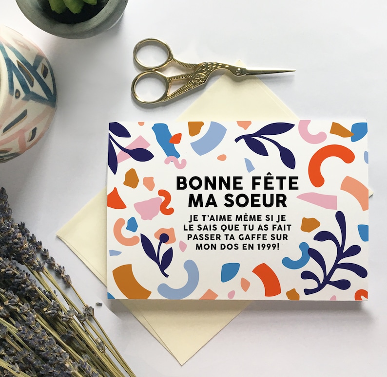 Carte de souhaits - Bonne fête ma soeur image 1