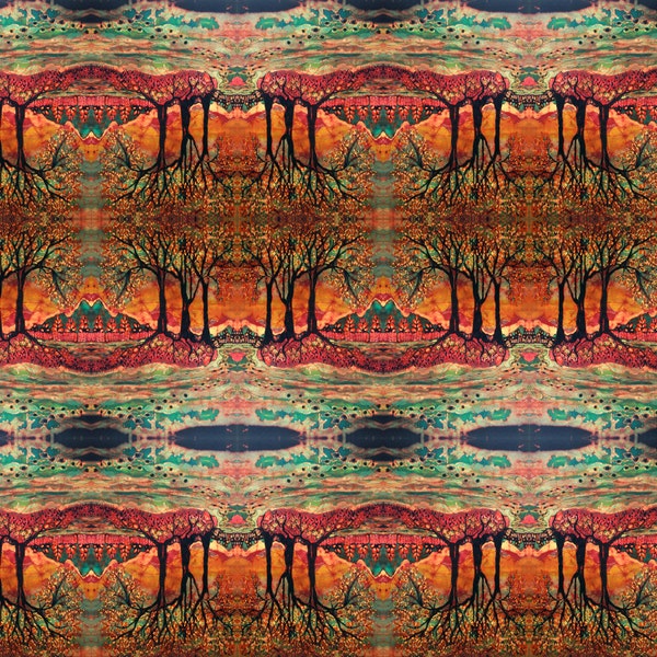 River Sunrise Batik Yard: Original Art Cotton, Combed Cotton
