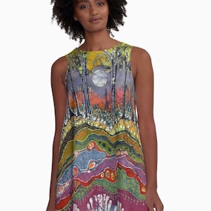 Moonlight Dress  from batik &quot;Moonlight Over Spring&quot; Batik • A-Line Dress