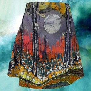 Moonlight Skirt -Batik Moonlight Over Spring Flare Skirt