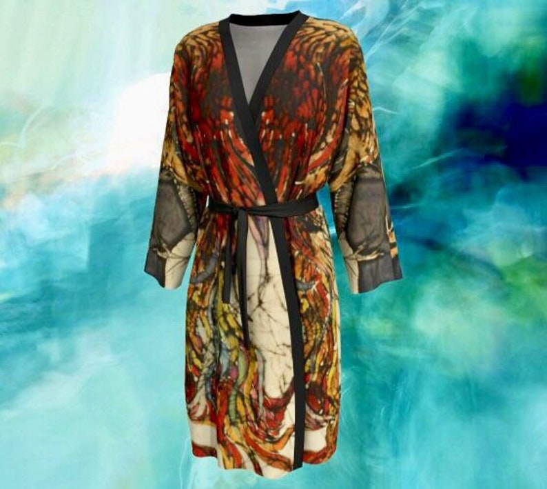 Batik Unicorn and Phoenix Peignoir Robe Unicorn and Phoenix image 1