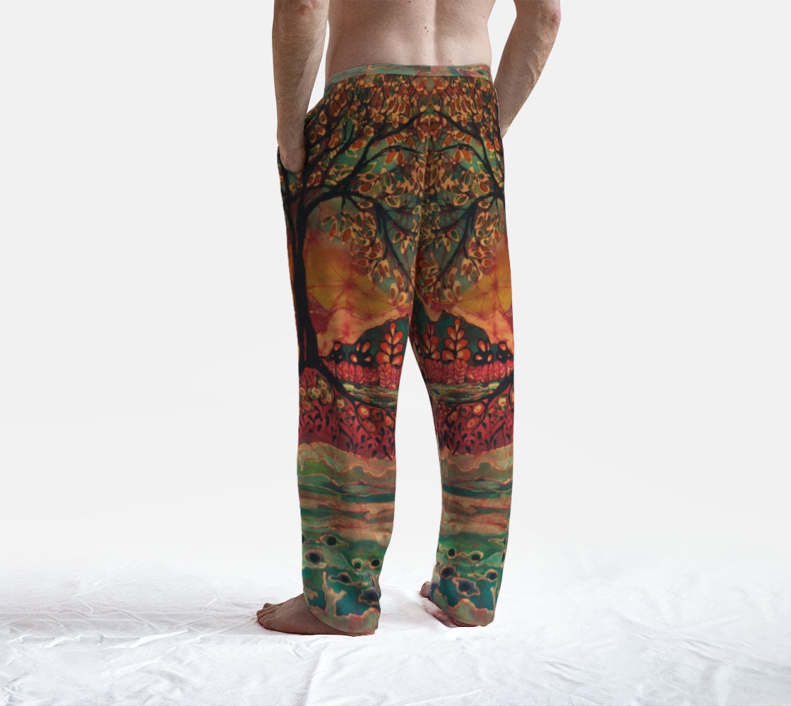 Fantasy lounge pants batik design art clothing | Etsy
