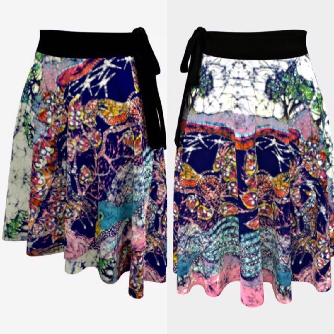 Nature Batik Wrap Skirt Magical Birds Batik Art - Etsy