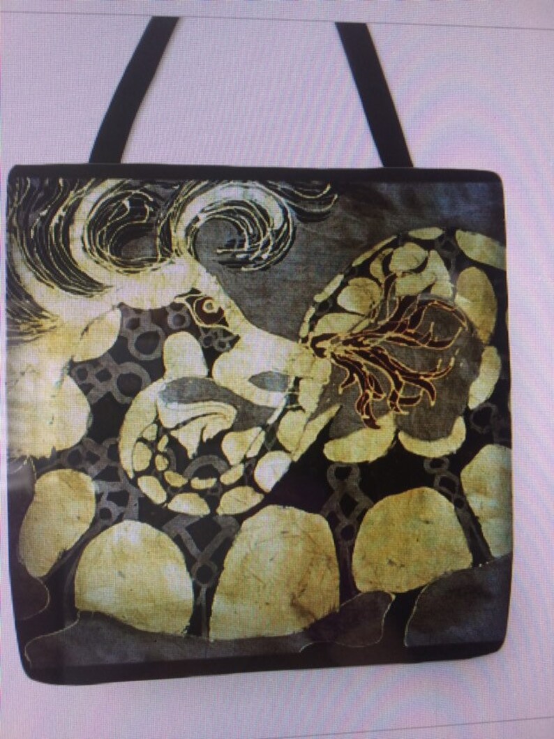 Mythical tote bags Myths Fantasy Batik tote bags | Etsy