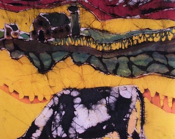 Harvest Grazing - print from original batik