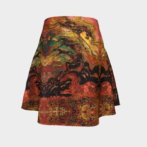 Falda acampanada batik de caballo - Tormenta eléctrica - Arte batik