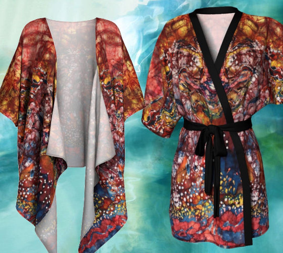 Carnival Kimono Batik Cardigan Carnival Abstract Batik - Etsy