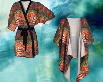 Kimono Batik Updide Down Robe - Awaken Day and Night Batik cardigan