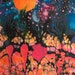 Garden fabric - Batik fabric _ "Garden in Moonlight" - small art fabric - Quilting - from original batik painting