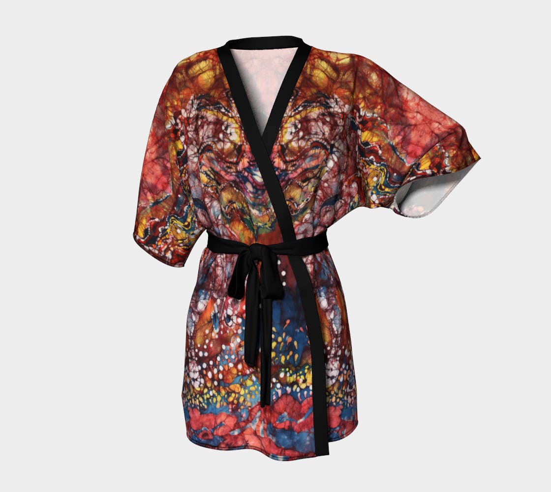Carnival Kimono Batik Cardigan Carnival Abstract Batik | Etsy
