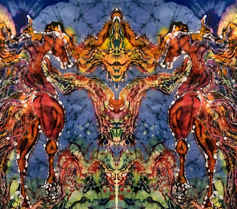 batik applique from original Catch the Wind Custom printed fabric from batik 12 x 32 fabric panel