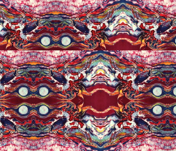 Horses Batik Fabric Yard: Summer North Wind Art, Cotton Ultra