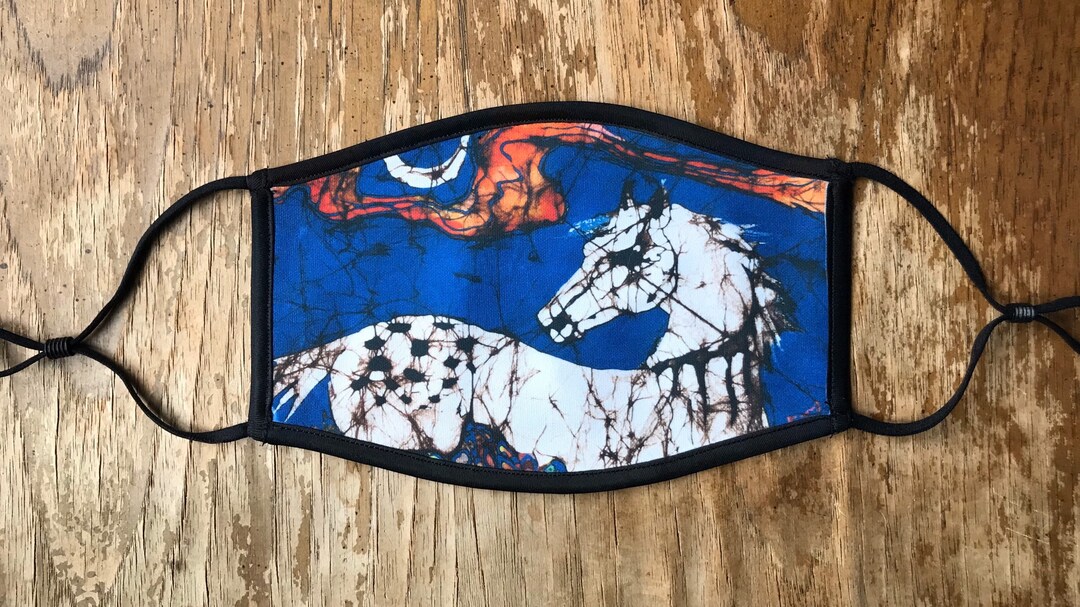 Horses Face Mask Appaloosa Horse Batik Triple Layer Etsy