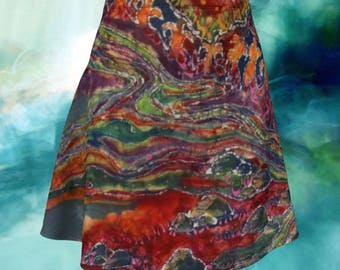 Woodland Stream Flare Skirt - Batik "Awaken Woodlands"